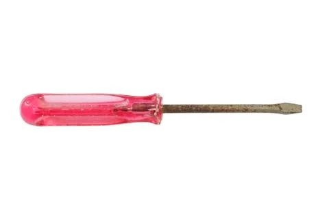 Old scrawdriver isolated on white background Stock Photos