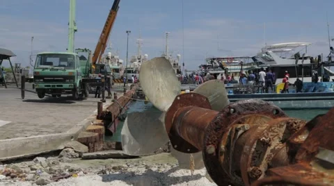 Old Screw Propeller On The Coast Stock Footage 60918872