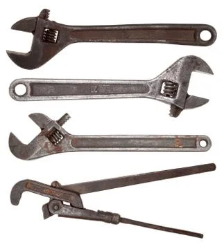 Old screw wrench Stock Photos