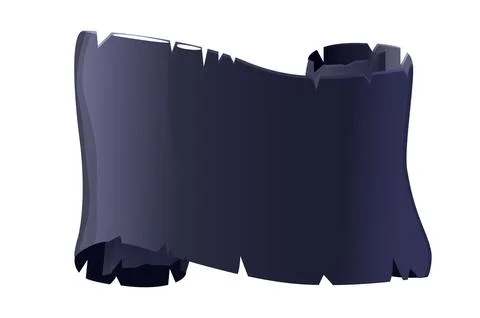 Old scroll black paper, blank template for the game ui. Stock Illustration