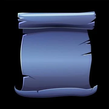 Old scroll of blue paper, blank template for the game. Stock Illustration