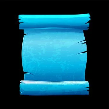 Old scroll of blue paper, torn vintage papyrus for the game. Stock Illustration