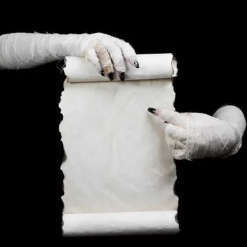 Old scroll on dark  background Stock Photos