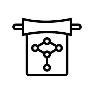 Old scroll icon vector outline illustration Stock Illustration