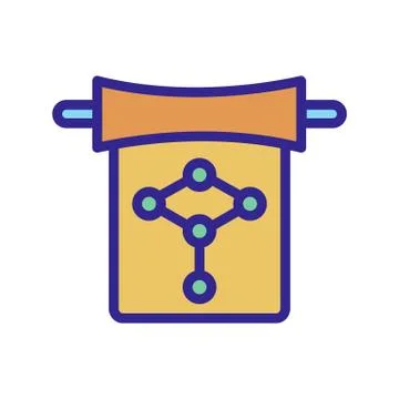 Old scroll icon vector outline illustration Illustrazione stock