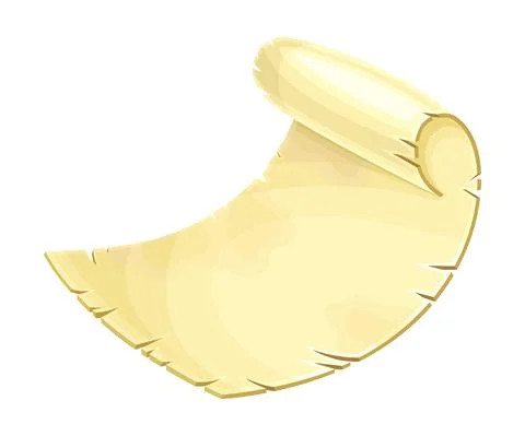 Old Scroll or Roll of Papyrus, Parchment or Paper Containing Writing Vector Stock Illustration