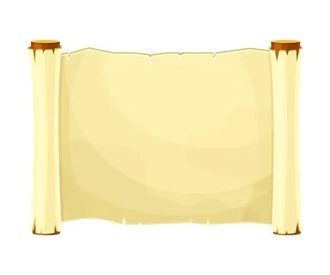 Old Scroll or Roll of Papyrus, Parchment or Paper Containing Writing Vector Stock Illustration