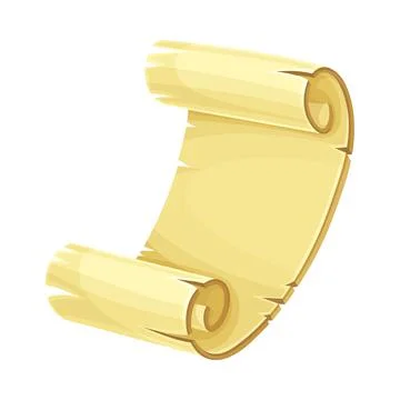 Old Scroll or Roll of Papyrus, Parchment or Paper Containing Writing Vector Stock Illustration