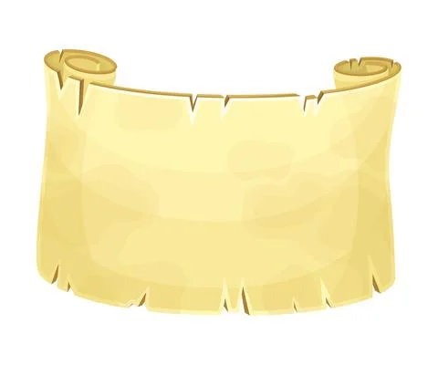 Old Scroll or Roll of Papyrus, Parchment or Paper Containing Writing Vector Stock Illustration