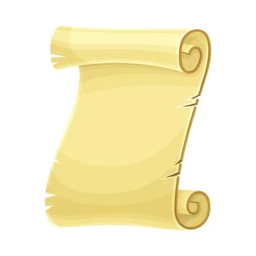 Old Scroll or Roll of Papyrus, Parchment or Paper Containing Writing Vector Illustrazione stock