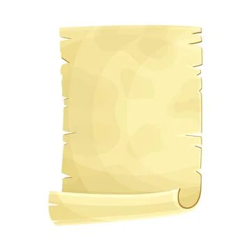 Old Scroll or Roll of Papyrus, Parchment or Paper Containing Writing Vector Stock Illustration