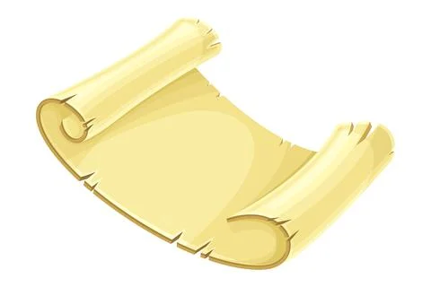 Old Scroll or Roll of Papyrus, Parchment or Paper Containing Writing Vector Illustrazione stock