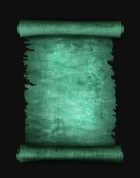 Old scroll paper isolated on black background. Vector Illustrazione stock