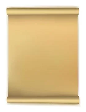 Old scroll paper isolated on white background Illustrazione stock