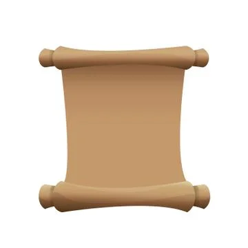 Old Scroll paper isolated on white. vintage paper Illustrazione stock