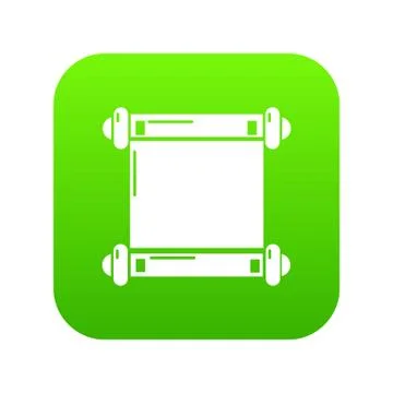 Old scroll parchment icon green vector イラスト素材