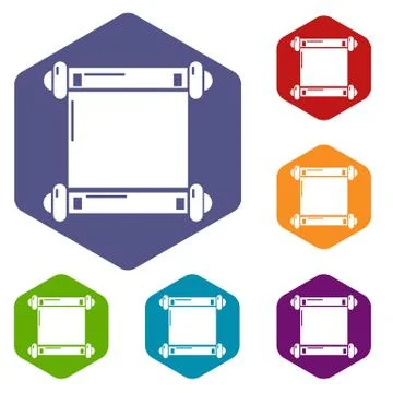 Old scroll parchment icons vector hexahedron イラスト素材