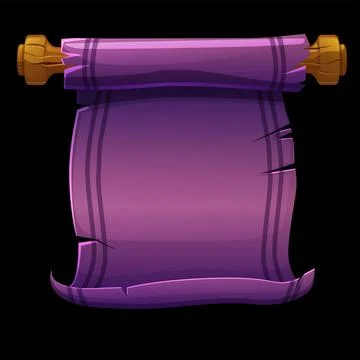 Old scroll violet paper, papyrus on wooden planks for manuscript. Stock Illustration
