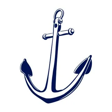 Old sea anchor Stock Illustration