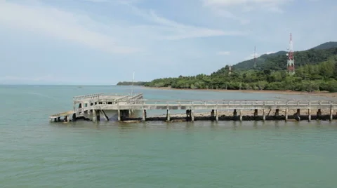Old sea pier Stock Footage 40366606