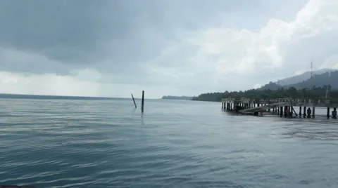 Old sea pier Stock Footage 40368794
