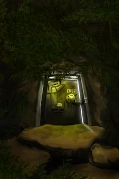 Old secret bunker Stock Illustration