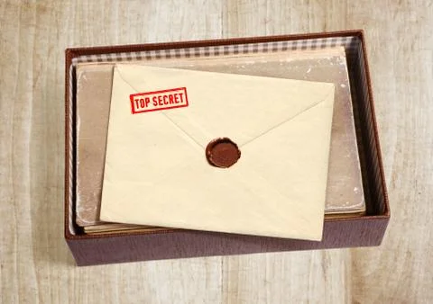 Old secret envelope Foto stock