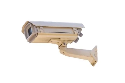 Old security camera isolated. Stock Photos