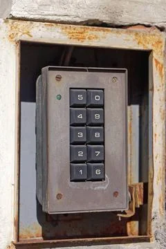 Old security keypad Old security keypad for pin code entrance Copyright: x... Stock Photos