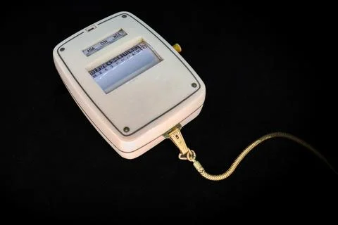 Old selenium photometer on black background Stock Photos