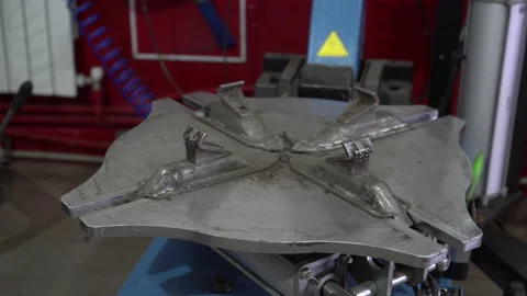 Old semi-automatic tire changer closeup. Stock Footage 141067298