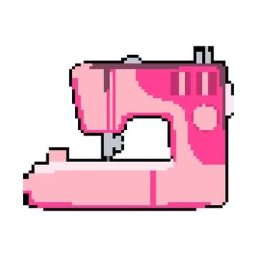 Old sew machine pixel art vector illustration Stock Illustration