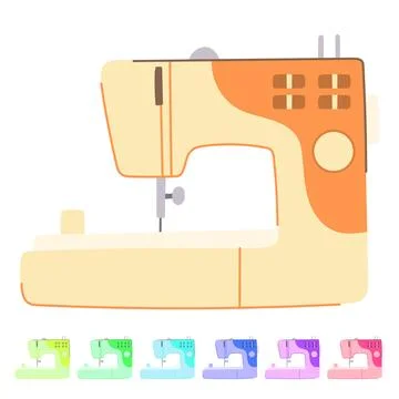 Old sew machine vector cartoon graphic Stock Illustration