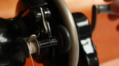 Old sewing machine Stock Footage 34870824