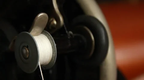 Old sewing machine Stock Footage 34871820