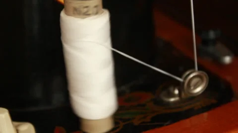 Old sewing machine Stock Footage 34875088