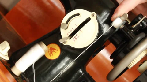 Old sewing machine Stock Footage 34881004