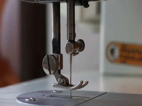 Old sewing machine Stock Footage 76108170