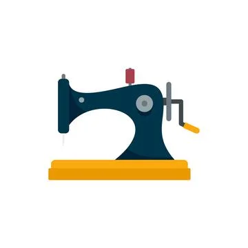 Old sewing machine icon flat isolated vector Stock Illustration