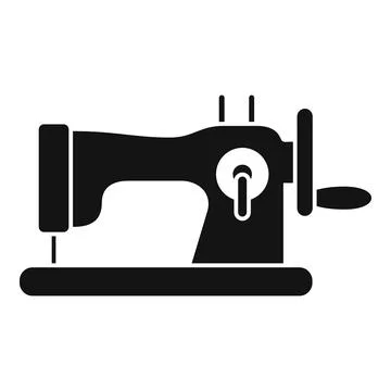 Old sewing machine icon showing dressmaking and tailoring Stock Illustration