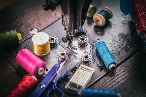 Old sewing machine Stock Photos