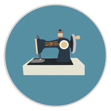 Old sewing machine vector illustration	 Illustrazione stock
