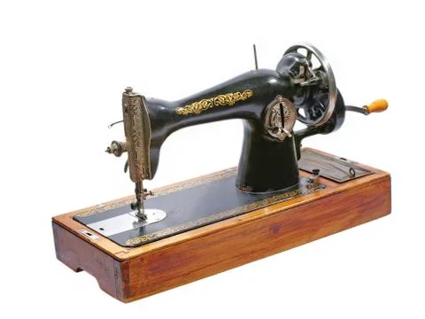 Old sewing machine.isolated. Stock Photos