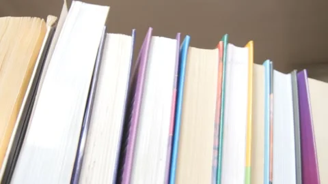 Old shabby books Video stock 99212845