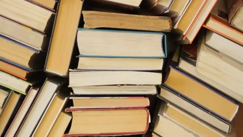 Old shabby books Video stock 99213985