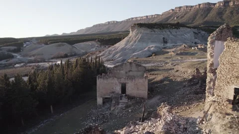 Old shabby concrete wall Stock Footage 264180992