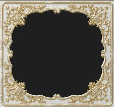 Old shabby gilded oval frame Stock Illustration