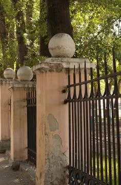Old shabby white column Stock Photos