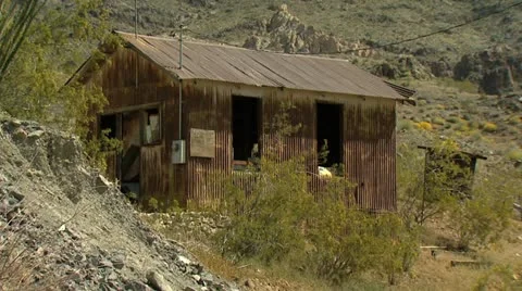 Old Shack - mining town Stock Footage