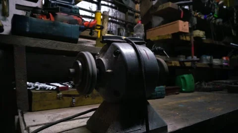 Old sharpener for sharpening Stock Footage 335207200